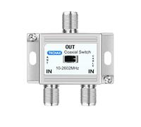 TKCHAX 2 Way Coaxial Cable AB Switch 10-2602MHz with Nickel Plated Connectors,RG59 RG6 Compatible,Work with HDTV, Satellite TV,Antenna System and Video Games