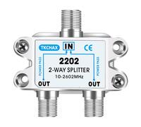 TKCHAX 2 Way Coaxial Cable Splitter,Support 10-2602MHz, RG6 Compatible, Nickel-Plated for Cable Splitter,Work with CATV, Satellite TV,Antenna System and MoCA Configurations