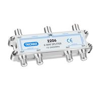 TKCHAX 6 Way Coaxial Cable Splitter,Support 10-2602MHz,RG6 RG59 Coax Compatible,Work with MoCA2.5 and MoCA3.0, CATV, Satellite TV,Antenna,HDTV and High Speed Internet