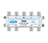 TKCHAX 8 Way Coaxial Cable Splitter,Support 10-2602MHz, RG6 Compatible, Nickel-Plated for Cable Splitter,Work with CATV, Satellite TV,Antenna System and MoCA Configurations
