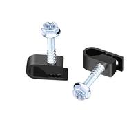 TKCHAX Cable Clips with Screws Fastener- All Weather Wire Clips for Coaxial, Ethernet,Electrical Cables,Brick/Stucco Siding Clips, UV-Resistant for Outdoor Wall Mount (Black, 100PCS/PACK)