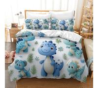 TKCQX Cartoon Dinosaur Kids King Size Duvet Cover Sets Cute Animal King Size Bedding Sets for Kids Boy Girl Adult, Children Quilt Cover Made of Microfiber with 2 Pillowcase 50x75 cm