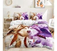 TKCQX Duvet Cover Wolf Dreamcatcher Mountain Range King Size Bedding Sets for Kids Boys Girls Aldult Quilt Cover Made of Microfiber with Pillowcase 50x75 cm
