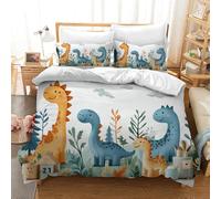 TKCQX Kids King Size Duvet Cover Set Cartoon Dinosaur King Size Quilt Cover for Kids Boy Girl Aldult Cute Animal Children Bedding Made of Microfiber with Pillowcase 50x75 cm