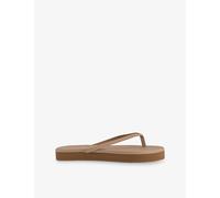 Tkees Womens Tkees Lily Platform Leather Flip-Flops Cocobutter Eur 37 / 4 UK Women