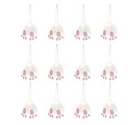 tkerinse 12pcs Easter Plush Bunny Ornament, Fluffy Easter Tree Ornaments with Plush Bunny Ears, Cute Bunnies Ornaments Hanging Decorations for Tree, Home, Party, Baskets Stuffers (White A)