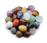 tkerinse 20pcs Crystal Eggs Bulk, Mini Easter Egg Rock Crystal Gemstone Polished Mineral Rock Egg Stones, Colorful Crystals Eggs Stones for Easter Basket Stuffers Party Favors Home Decoration
