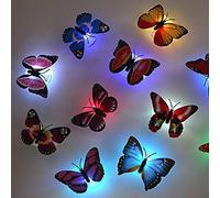 tkerinse Color Changing Butterfly Night Light, 3D Butterfly Lights LED Butterflies Decorations Colorful Butterflies Wall Decals Stickers, Realistic Mini Butterfly Shaped Light for Home