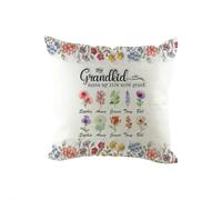 tkerinse Customized Mothers Day Pillow Cover, Personalized Birth Month Flowers Pillow Case with Names, Grandma's Garden Colored Flowers Pillowcase, Gifts for Grandma Wife