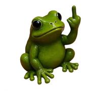 tkerinse Fun Mini Middle Finger Animal Statue, Middle Finger Frog Resin Ornament, Funny Middle Finger Desktop Statue Frog Figurine Sculpture for Office Tabletop Desk Gift