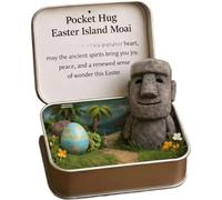 tkerinse Little Pocket Bunny in A Tin Box, Handmade Mini Bunny Hug, Easter Day Felt Rabbit Ornaments, Mini Needle Felted Easter Egg Butterfly Lamb Figurines Gifts for Friends and Family (Gray E)