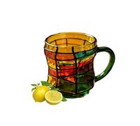 tkerinse Stained Glass Coffee Mug, Colorful Mug with Rainbow Window Design, Multicolored Vintage Cup Chapter Book Mugs Novelty Coffee Mugs Unique Cup Gifts for Women, Friends, Readers