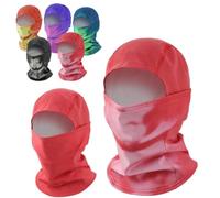 tkerinse Unisex Heat Reactive Balaclava, Heated Color Change Thermal Ski Full Face Wrap, Stretch Color Changing Camouflage Balaclava for Winter Skiing Hiking Biking (Red to White)