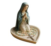 tkerinse Virgin Mary Rosary Holder, Lady of Grace Statue Virgin Mary Statue Keepsake Rosary Holder, Elegant Our Lady Prayer Rosaries Box Religious Gift Catholic Gifts for Women Home Decor