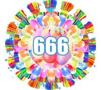 TKGEOUE 666 Water Balloons For Kids Easy Fill With Tap Adapters Bunch o Balloons 1s Rapid-Filling Self-Sealing 100+ In 60s For Water Toys For Kids Outdoor Water Games Beach Pool Party Fight (B)