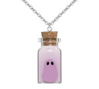 TKHLT Purple Ghost Necklace,Ghost in a Bottle Necklace, Glow in The Dark The Adopt a Ghost Pendent Halloween Party Jewelry for Women and Men