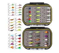 Tkidplw 30/36pcs Metal Jigging Hard Baits Ice Fishing Gears Small Baits Ice Lure Set for Bass Winter Jigs Set Jigs Head Set