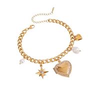 Tkidplw Beautiful Heart Shaped Frame Photo Frame Wedding Jewelry Stainless Steel Texture for Various Occasion Photo Jewelry for Women