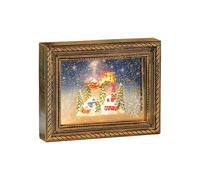 Tkidplw Creative Christmas Scene Display Combining Photo Holders Melodies Player And Energy Efficient Indoors Lighting Light Up Snowfalls Music Box
