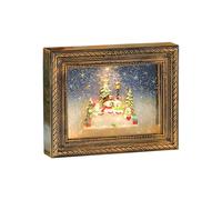 Tkidplw Creative Christmas Scene Display Combining Photo Holders Melodies Player And Energy Efficient Indoors Lighting Light Up Snowfalls Music Box