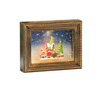 Tkidplw Creative Christmas Scene Display Combining Photo Holders Melodies Player And Energy Efficient Indoors Lighting Light Up Snowfalls Music Box