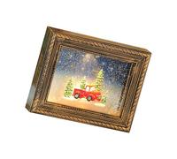 Tkidplw Creative Christmas Scene Display Combining Photo Holders Melodies Player And Energy Efficient Indoors Lighting Light Up Snowfalls Music Box