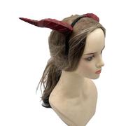 Tkidplw Devil Horns Headband, Red CORNER FACING BACK