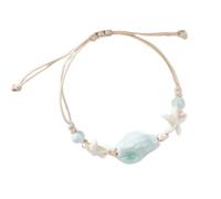 Tkidplw Elegant Conch Star Fish Shells Beaded Lightweight Woven Cord Handchain Beach Bangle For Women And Girls Versatile Beach Party