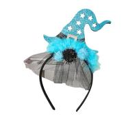 Tkidplw Halloween Themed Mesh Hairband Witch Hat Headband for All, Blue