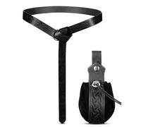 Tkidplw Medieval Keltic Embossed Waist Belt Vintage Knight Bag Men Women Drawstring Purse Unisex Costume Accessories Knight Costume Stage Performances Role Playing