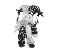 Tkidplw Nostalgic White Ceramic Clown Character Doll Detailed With Sparkling Costume Craft Figurine For Art Lover Porcelain Clown Collectible
