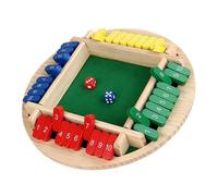 Tkidplw Practical Wooden Role Play Disk Double Shutter Toy for Repeated Use in Community and Party Scenarios Shut the Box Dices Game