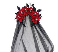 Tkidplw Veil Headband Witch Hat Hairpiece for Halloween | Mystical Black Lace Veil Hairpiece for Women Cosplay Gothic Costume Accessory Halloween Party Headwear