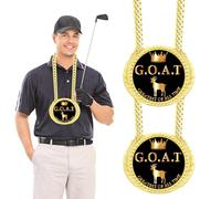 Tkifoda 2 Pcs Greatest of All Time Jumbo Chain Medal, 6 Inch Goat Medal Trophy Award Prize, Big Goat Chain Champion Chain Goat Necklace, Large Goat Football Medals, Sports Awards Gifts