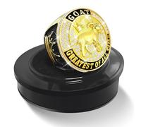 Tkifoda Goat Championship Ring, Goat Trophy Award Medal Prize, Goat Ring with Neck Chain and Acrylic Display Stand, Greatest of All Time Gift for League Champion Winner