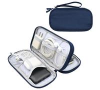 Tking Double Zipper Cable Bag, Small Electronic Accessories Organizer, Three-Layer Compact Travel Digital Storage Bag, for Portable Charger, Cables, Earphone, Cord, SD Card Storage Case