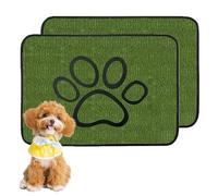 Tking Puppy Pads Washable,2 Pack Reusable Dog Training Pads, Waterproof Super Absorbent Mats Fast Drying, Green Lawn for Home, Indoor Outdoor Travelling Scenes use Dog Training Urine Pads(45x60cm)
