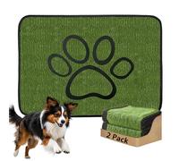 Tking Reusable Dog Training Pads Waterproof Super Absorbent Mats Fast Drying Washable Puppy Pads Pee Training Pad Green Lawn for Dogs Cats Indoor Outdoor Car Travel 2-pack (77x87cm)
