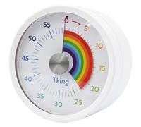 Tking Visual Timer for Kids,60-Minute Countdown Visual, Silent Operation for Classroom Office Kitchen Cooking, Desk Timer Kids Time Management Tools, Rainbow Pattern, Magnetic Backing(Round Style)