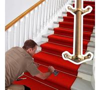 TKJfdTY 22" Brass Stair Runner Rods - 3 Pack Carpet Holders For Secure Fixation - Ideal For Stairs, Apartments, Theaters & Concert Halls - Durable & Stylish Design,10pcs 71cm/28in