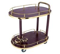 TKJfdTY Bar Serving Cart For Hotel Luxury Restaurant, 2-Tier Serving Trolleys, Rolling Cart, Tea Cart, Easy To Move With 4 Wheels, Ideal For Kitchen, Living Room, Hotel, Wine/Tea Serv,C