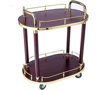 TKJfdTY Bar Serving Cart For Hotel Luxury Restaurant, 2-Tier Serving Trolleys, Rolling Cart, Tea Cart, Easy To Move With 4 Wheels, Ideal For Kitchen, Living Room, Hotel, Wine/Tea Serv,B