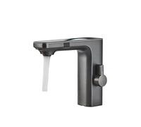 TKJfdTY Gun Grey Smart Sensor Basin Digital Display Screen Hot Cold Water Mixer Tap,Vanity Touchless Faucet For Bathroom Basin,Gun Grey A-1