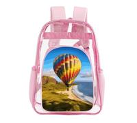 TKJMCSW 16" Clear Backpack Waterproof Stadium Bag for Security | Hawaii Hot Air Balloon, Transparent Backpack Stadium Events, Heavy Duty Bookbag, See Through Bag for Sports Festivals Travel