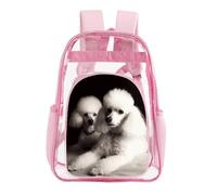 TKJMCSW 16" Clear Backpack Waterproof Stadium Bag for Security, Pink