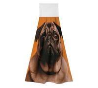 TKJMCSW 2 Pack Kitchen Towels with Hanging Loop Super Soft & Absorbent A Pug Hand Tie Towels Decorative Cleaning Tea Washcloth Quick-Dry Dish Towel for Bathroom Laundry Gym 19.1x12.6