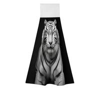 TKJMCSW 2 Pack Kitchen Towels with Hanging Loop Super Soft & Absorbent A Tiger Hand Tie Towels Decorative Cleaning Tea Washcloth Quick-Dry Dish Towel for Bathroom Laundry Gym 19.1x12.6