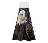 TKJMCSW 2 Pack Kitchen Towels with Hanging Loop Super Soft & Absorbent Bald Eagle Hand Tie Towels Decorative Cleaning Tea Washcloth Quick-Dry Dish Towel for Bathroom Laundry Gym 19.1x12.6