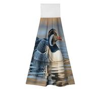 TKJMCSW 2 Pack Kitchen Towels with Hanging Loop Super Soft & Absorbent Loon Nature Birds Hand Tie Towels Decorative Cleaning Tea Washcloth Quick-Dry Dish Towel for Bathroom Laundry Gym 19.1x12.6