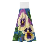 TKJMCSW 2 Pack Kitchen Towels with Hanging Loop Super Soft & Absorbent Pansy Perfection Print Hand Tie Towels Decorative Cleaning Tea Washcloth Quick-Dry Dish Towel for Bathroom Laundry Gym 19.1x12.6